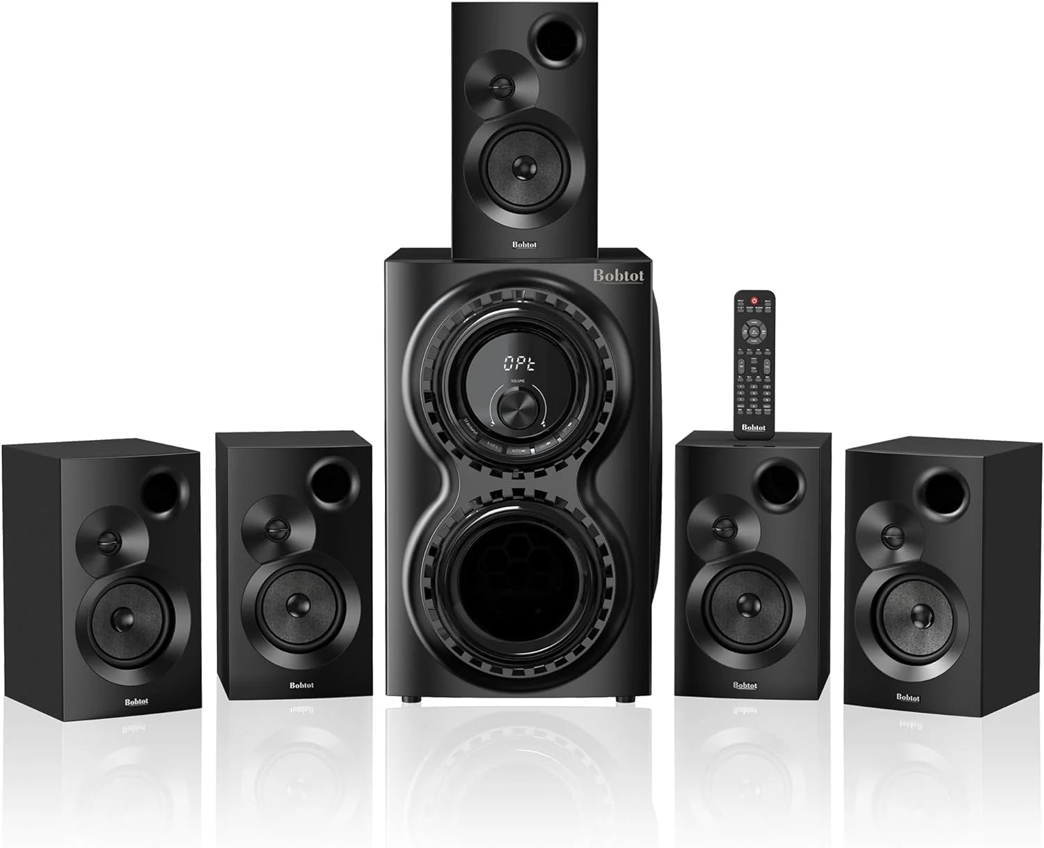 Surround Sound Systems 1400 Watts Peak Power Home Theater Speakers - 12" Subwoofer Strong Bass 5.1 Wired Loud Stereo Audio System with Bluetooth ARC Optical Input for TV