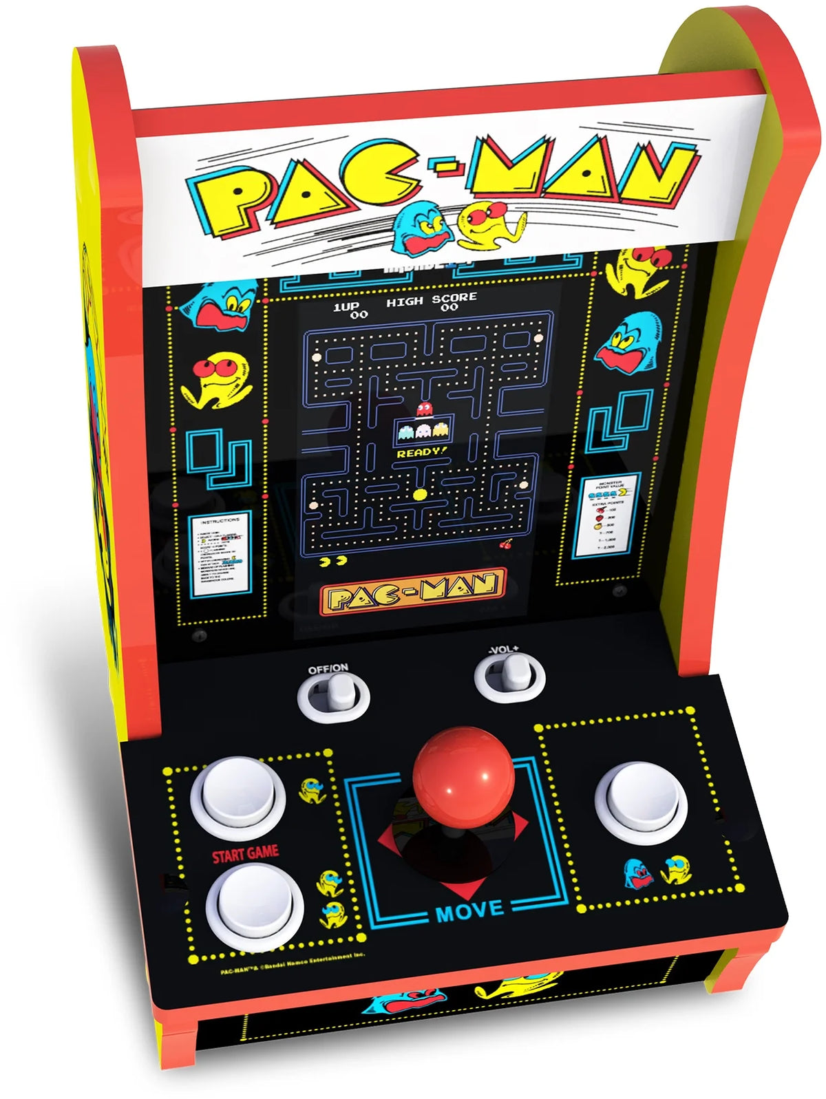 Pac-Man Countercade - 3 Classic Games, Retro Game Console for Home, Portable Console with 7-Inch Screen, Table-Top Video Game for Game Room