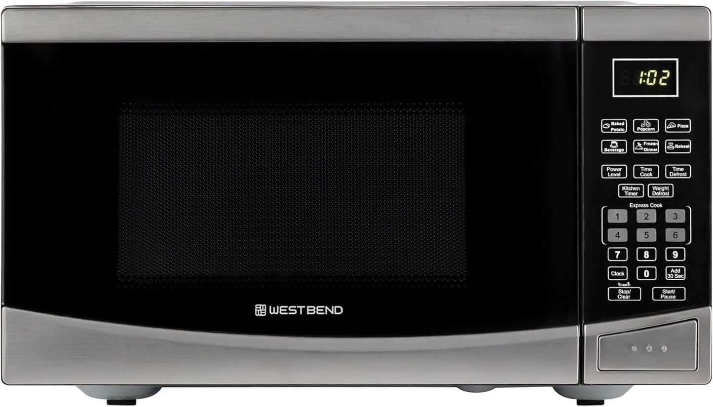 Microwave Oven, 900W, 0.9 Cu. Ft., in Stainless Steel