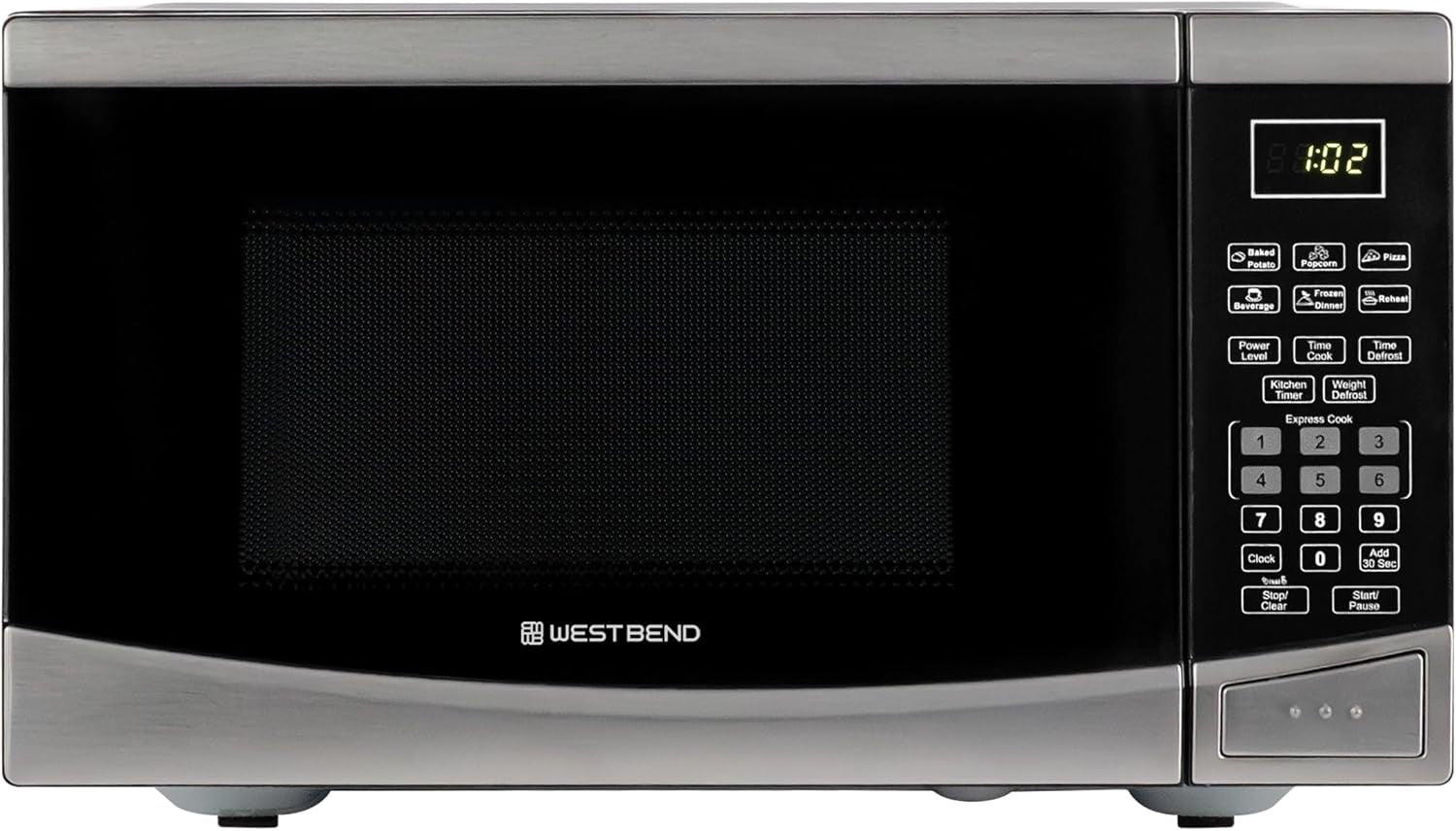 Microwave Oven, 900W, 0.9 Cu. Ft., in Stainless Steel