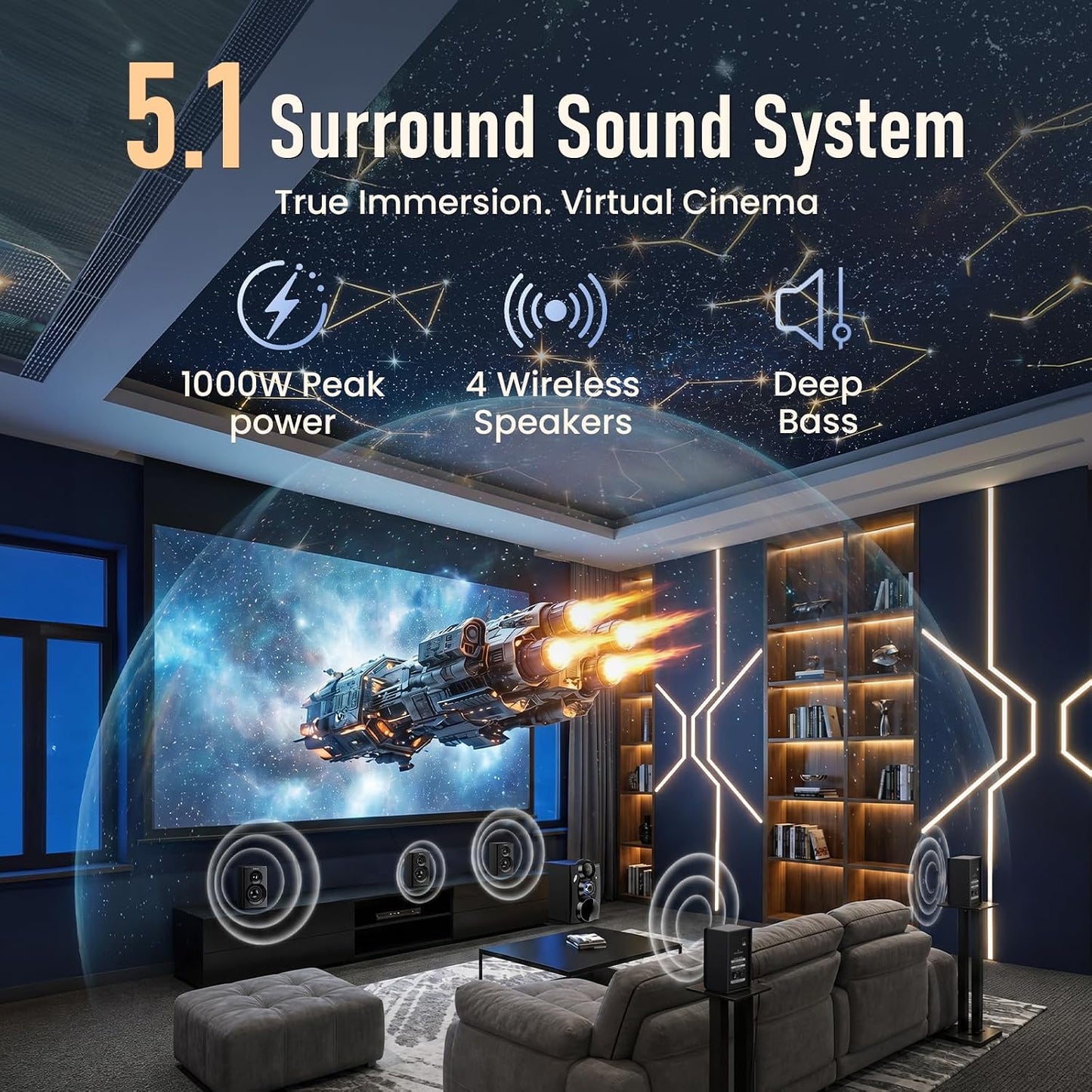 Wireless Surround Sound System Home Theater System