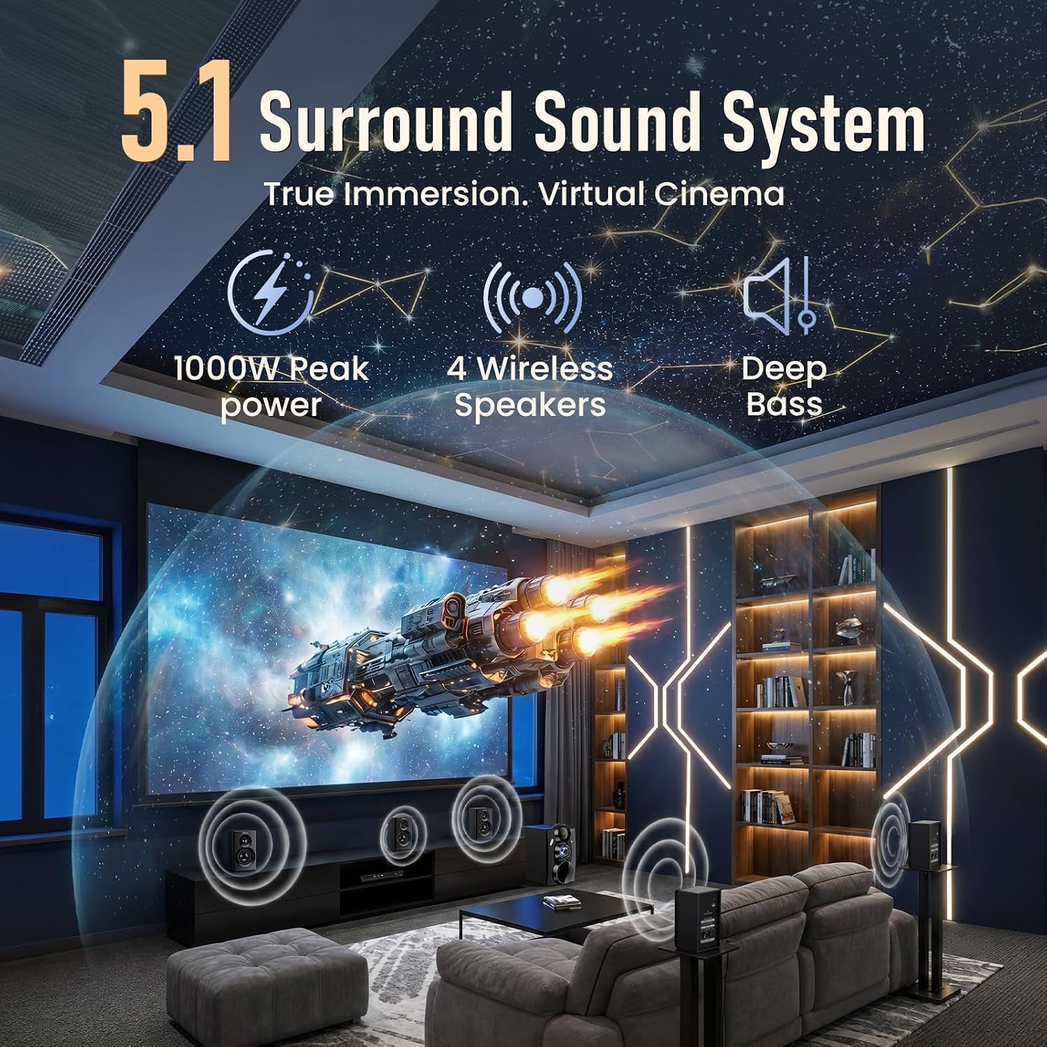 Wireless Surround Sound System Home Theater System