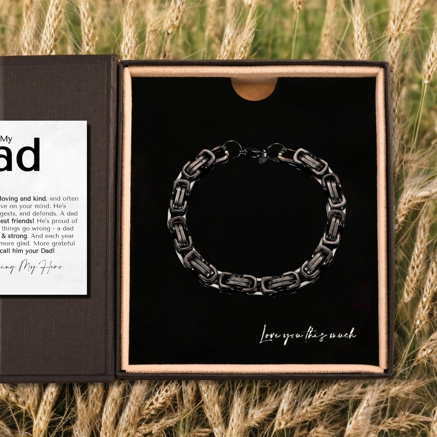 Dad Gift from Daughter | 5Mm Twist Steel Bracelet | 8" + 1" Extender | Daughter to Father Birthday | Luxury Gift Box & Card