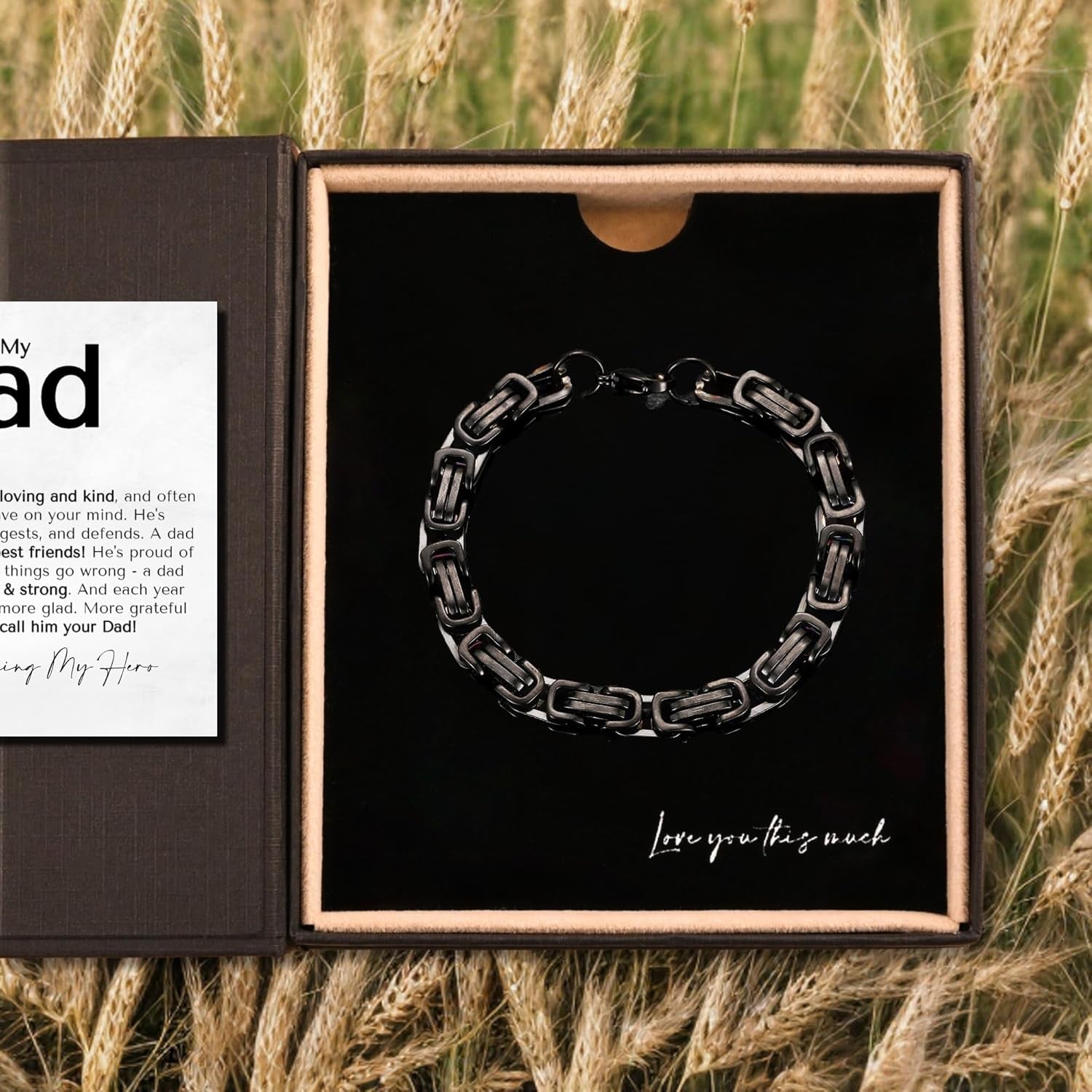 Dad Gift from Daughter | 5Mm Twist Steel Bracelet | 8" + 1" Extender | Daughter to Father Birthday | Luxury Gift Box & Card