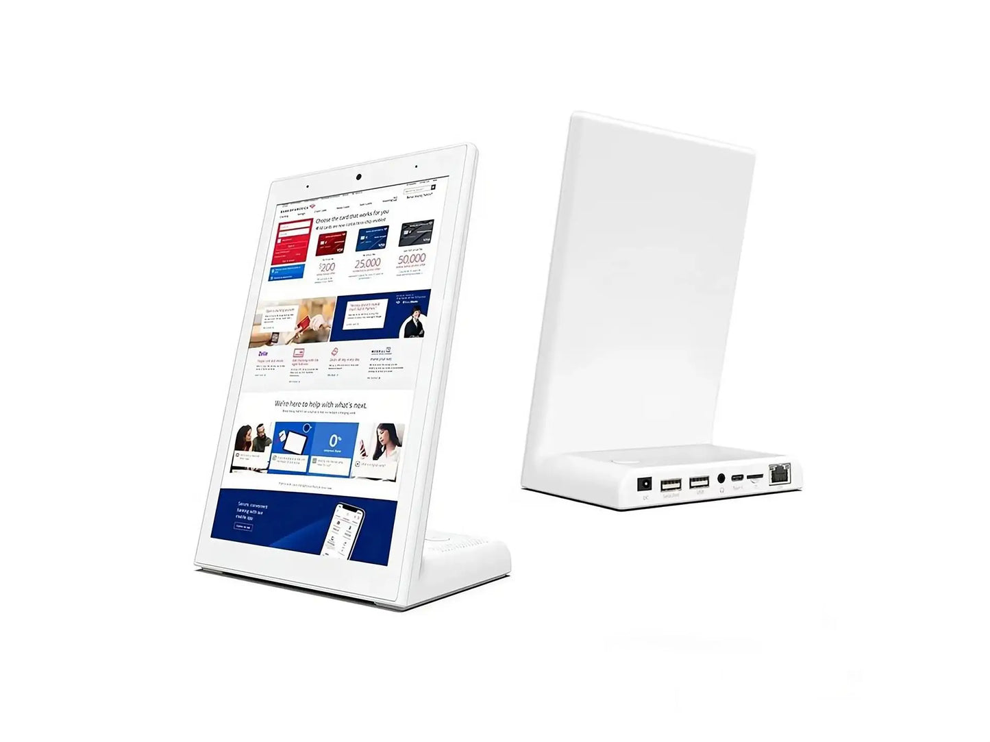 10.1 Inch L-Shape Desktop Tablet Vertical Screen Kiosk Android 11 Tablet Touch Screen Display Restaurant Customer Ordering POS