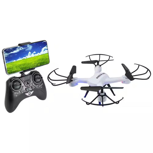 Pro Quadcopter Drone with Wi-Fi Camera, Remote and Phone Holder, White