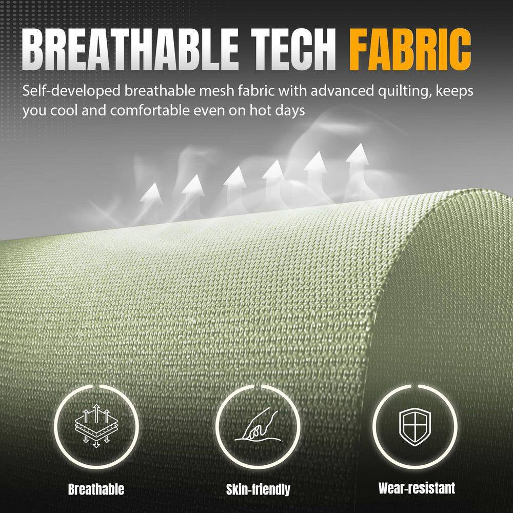 Breathable Fabric Computer Chair with Footrest and Pocket Spring Cushion Ergonomic Gaming Chair, Green