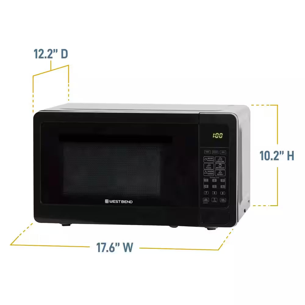 17.75 In. Width 0.7 Cu.Ft. Black 700-Watt Countertop Microwave