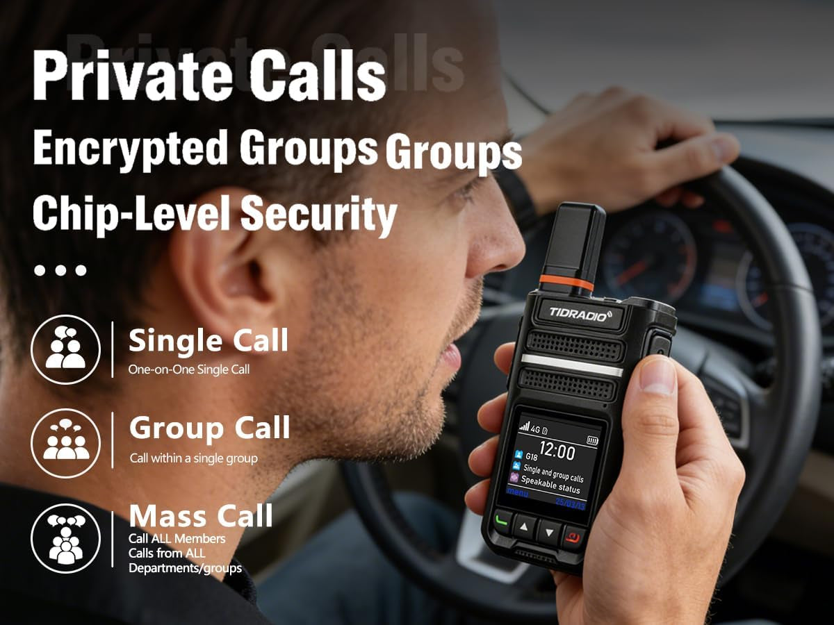 Rapid Global Walkie Talkies Long Range, Unlimited Range TD-G18 4G LTE Poc Radios, Nationwide PTT Two Way Radios Long Distance 6000+Miles for Family Logistics Company-2Pcs with SIM Card
