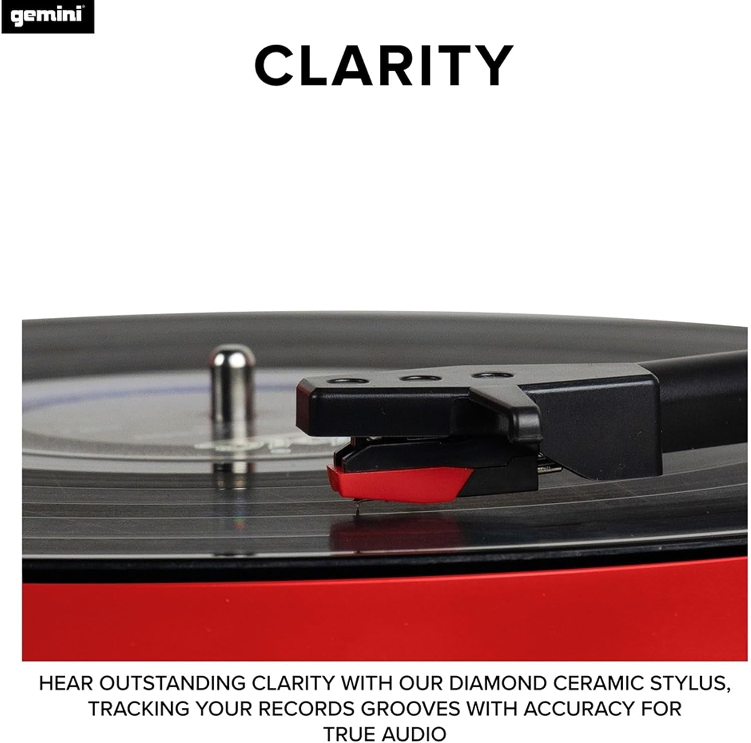 Bluetooth Turntable with Built-In Speakers, Red (TT-900BR) | Bluetooth Turntable with Built-In Speakers - 3-Speed, Ceramic Cartridge - RCA Output - Easy Setup