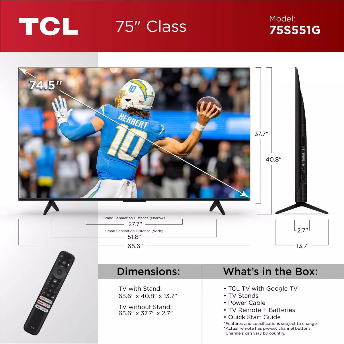 TCL Class S5-Series 4K UHD HDR LED Smart Google TV