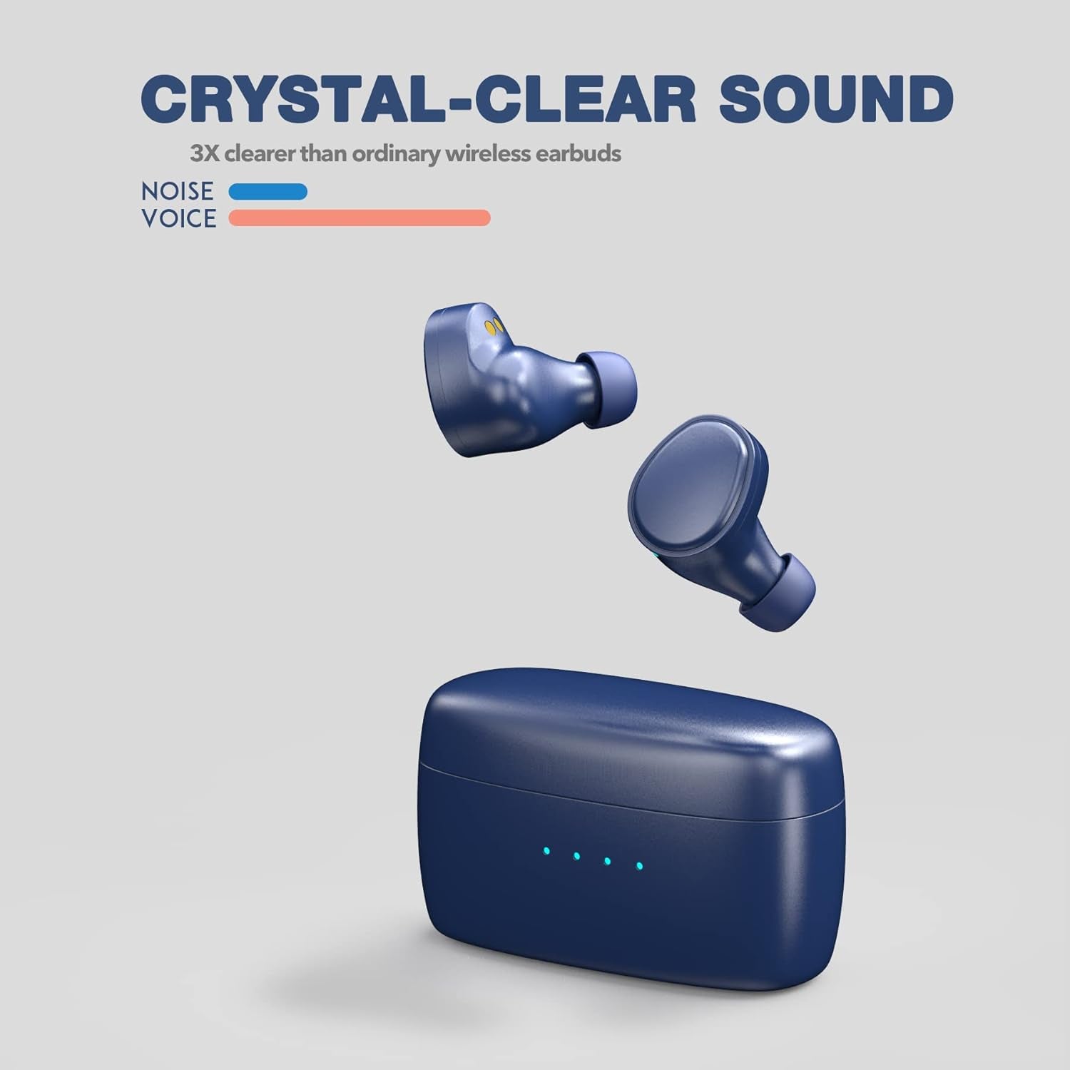 E9 True Wireless Earbuds, Royal Blue – Wireless In-Ear Headphones for Running and Sport – Bluetooth Earbuds with a Comfortable, Secure Fit, 30 Hour Battery, Great Sound