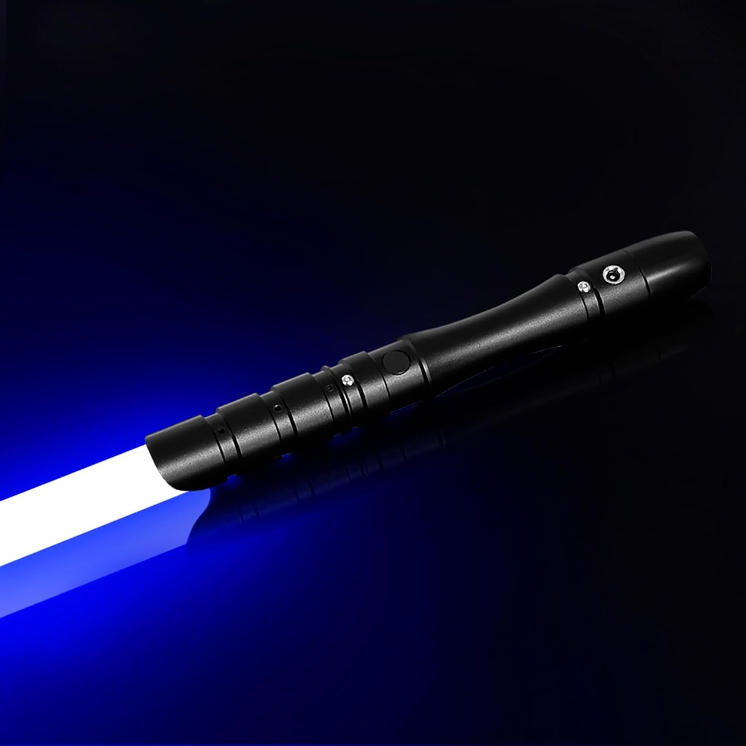 Dueling Lightsaber Zero 1 Black Series | Swing Light Sabers | FOC FX Sabers with 3 Sound Fonts | Heavy-Duty Light Sword | Black Metal Hilt for Adults, Boys, Teens (Blue)