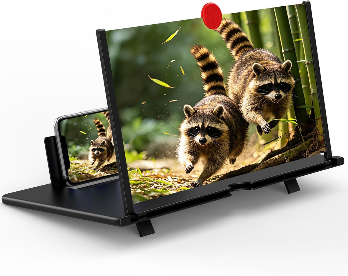 14" Screen Magnifier for Cell Phone, Mobile Phone 3D HD Magnifying Projector Screen Enlarger for Movies, Videos and Gaming, Foldable Phone Stand with Screen Amplifier,Gifts for Mom Dad