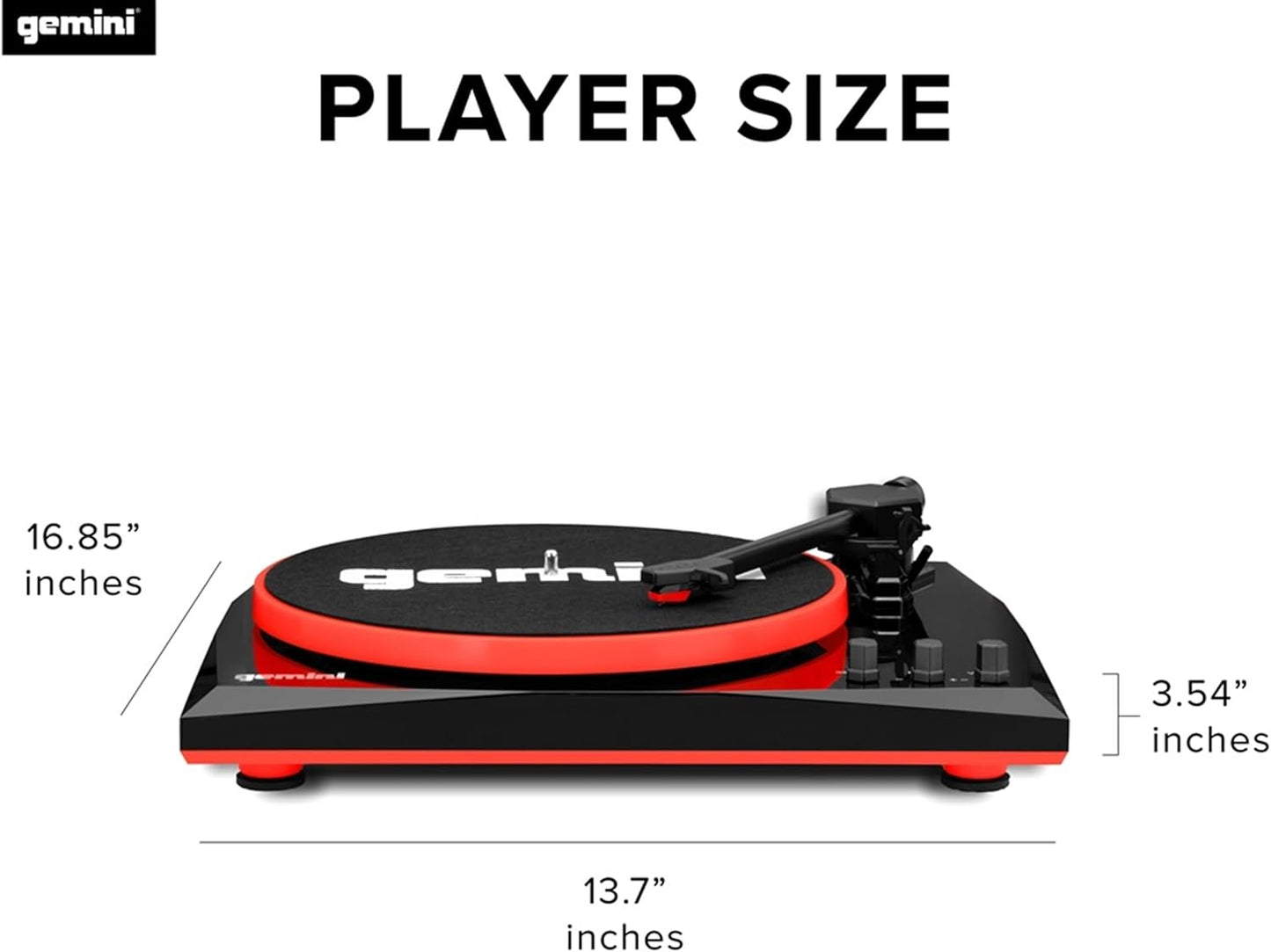Bluetooth Turntable with Built-In Speakers, Red (TT-900BR) | Bluetooth Turntable with Built-In Speakers - 3-Speed, Ceramic Cartridge - RCA Output - Easy Setup
