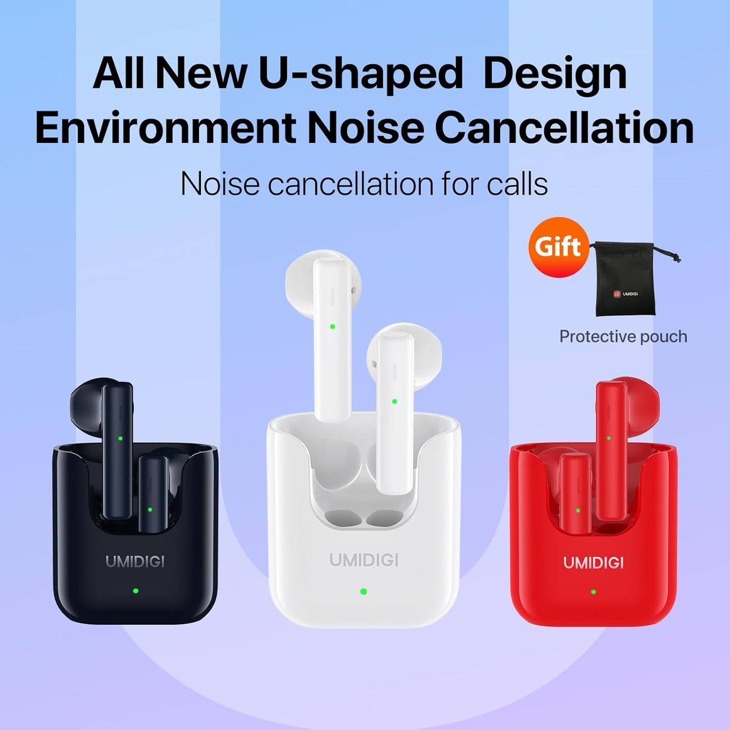 Wireless Earbuds, Airbuds U Wireless Headphones with Microphones, Bluetooth 5.1 Earphones In-Ear, Touch Control Bluetooth Earbuds, 24H Playing Time for Work, Home Office