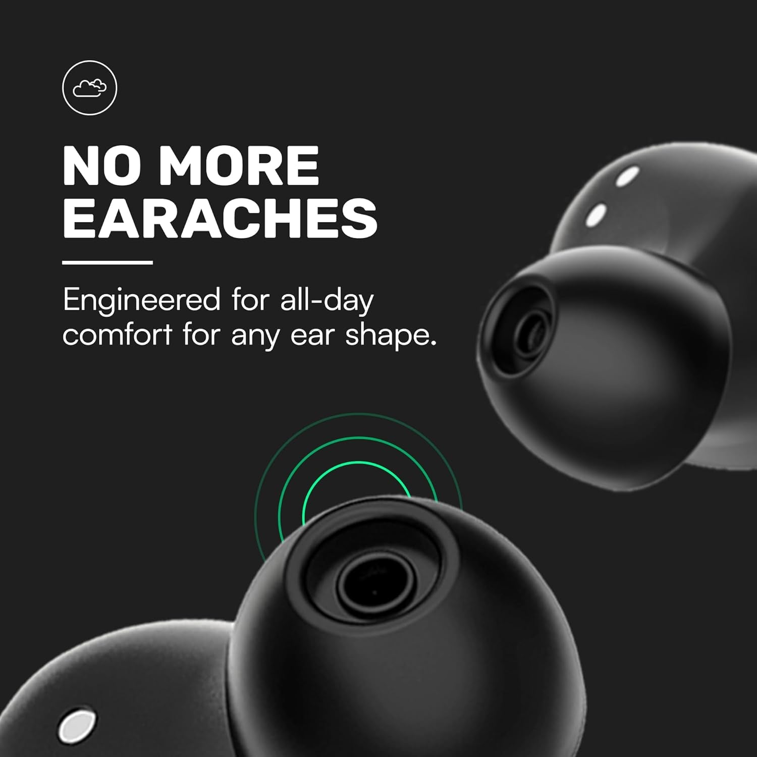 Everyday Earbuds Classic Bluetooth Wireless with Microphone - Stereo Sound, Active Noise Canceling, In-Ear Bluetooth Headset True Wireless Earbuds 32 Hours Playtime (Black)
