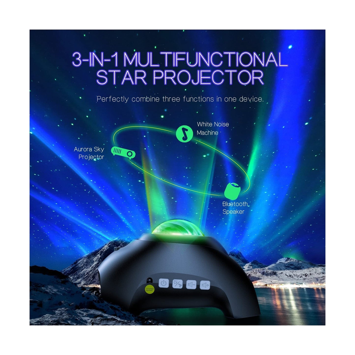 Northern Galaxy Light Aurora Projector with 33 Light Effects, Night Lights LE...