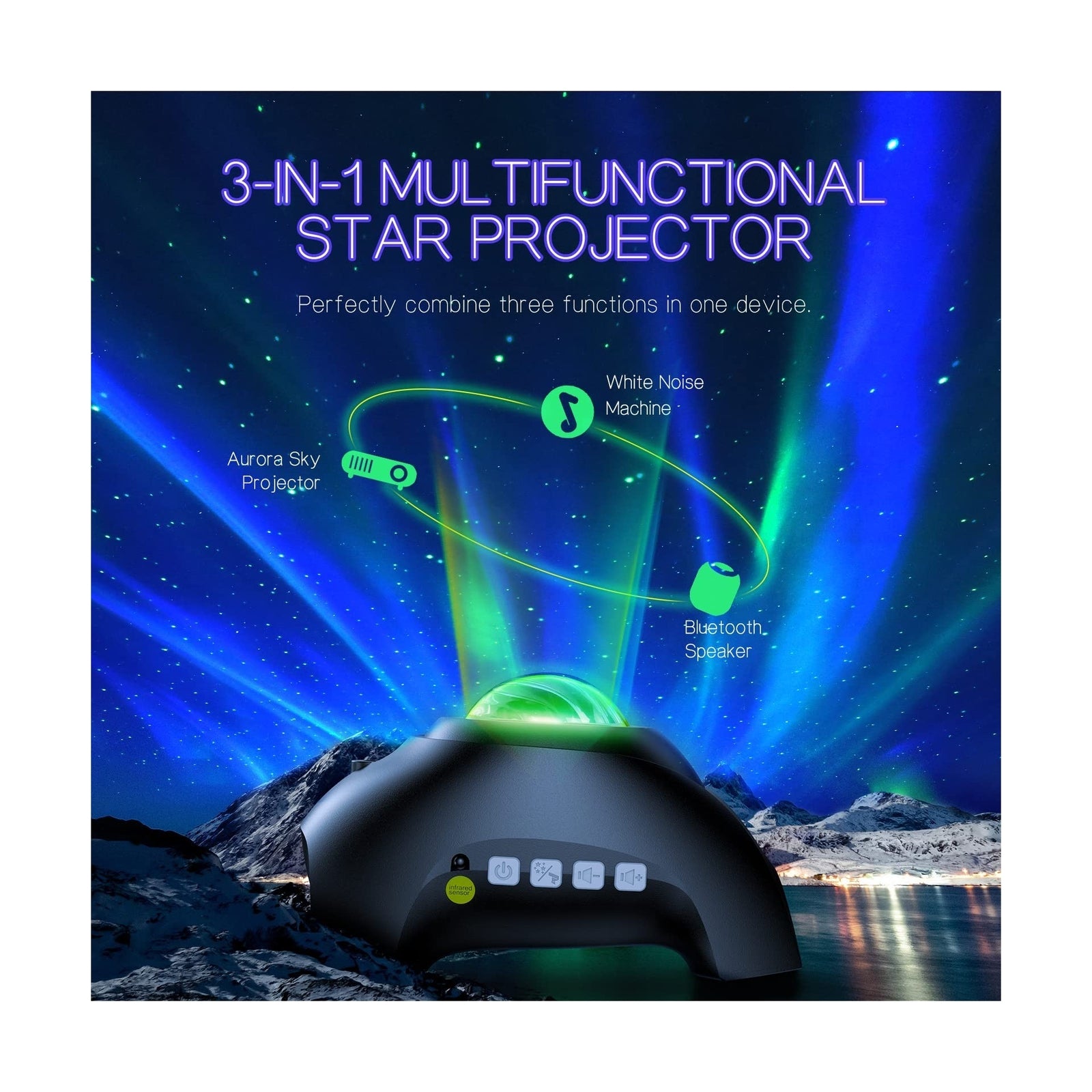 Northern Galaxy Light Aurora Projector with 33 Light Effects, Night Lights LE...