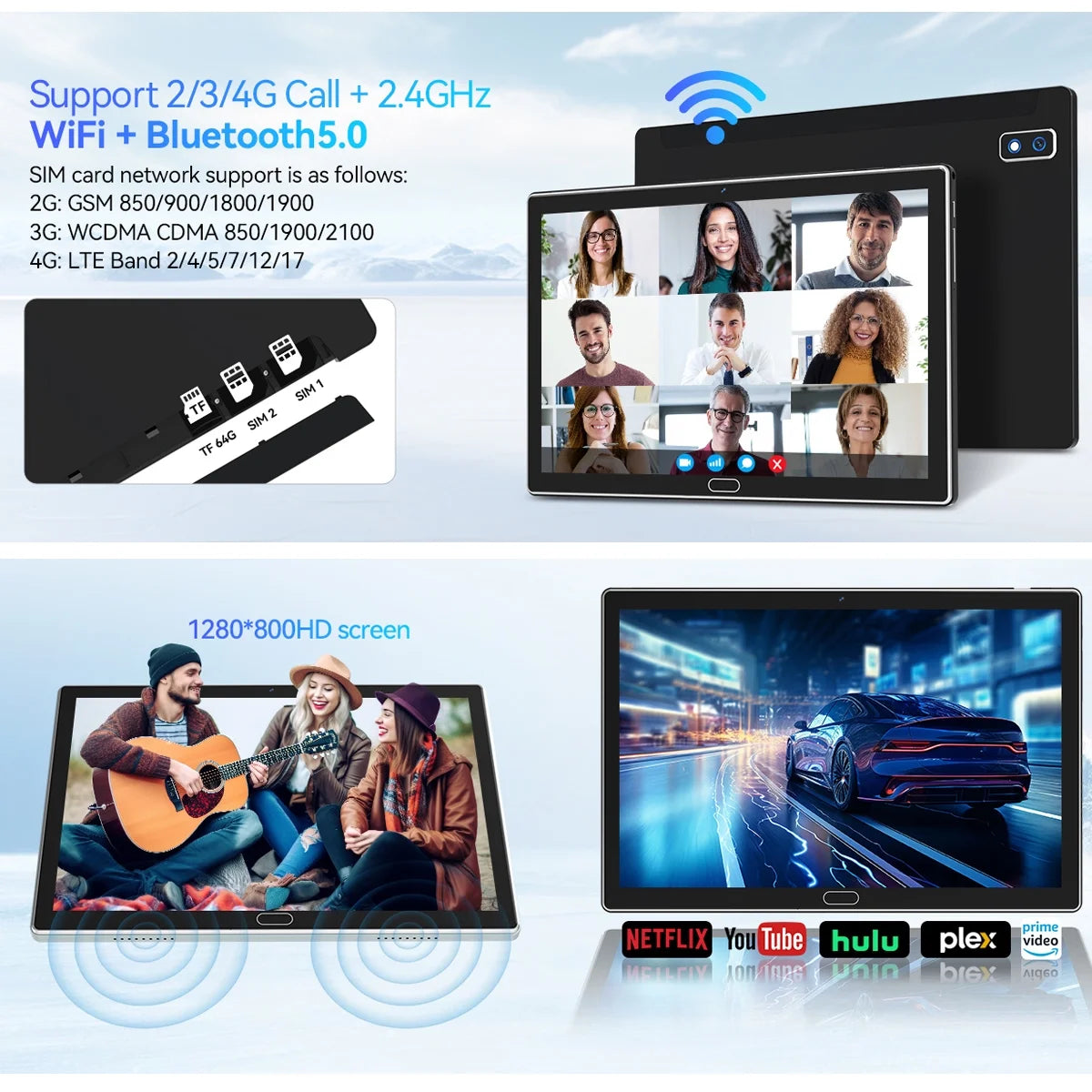 Android 13 Tablet , 4GB+64GB Storage Tablet with Keyboard, Google GMS Certified, Dual 13MP+5MP Camera, Wifi, Bluetooth, IPS Full HD Display