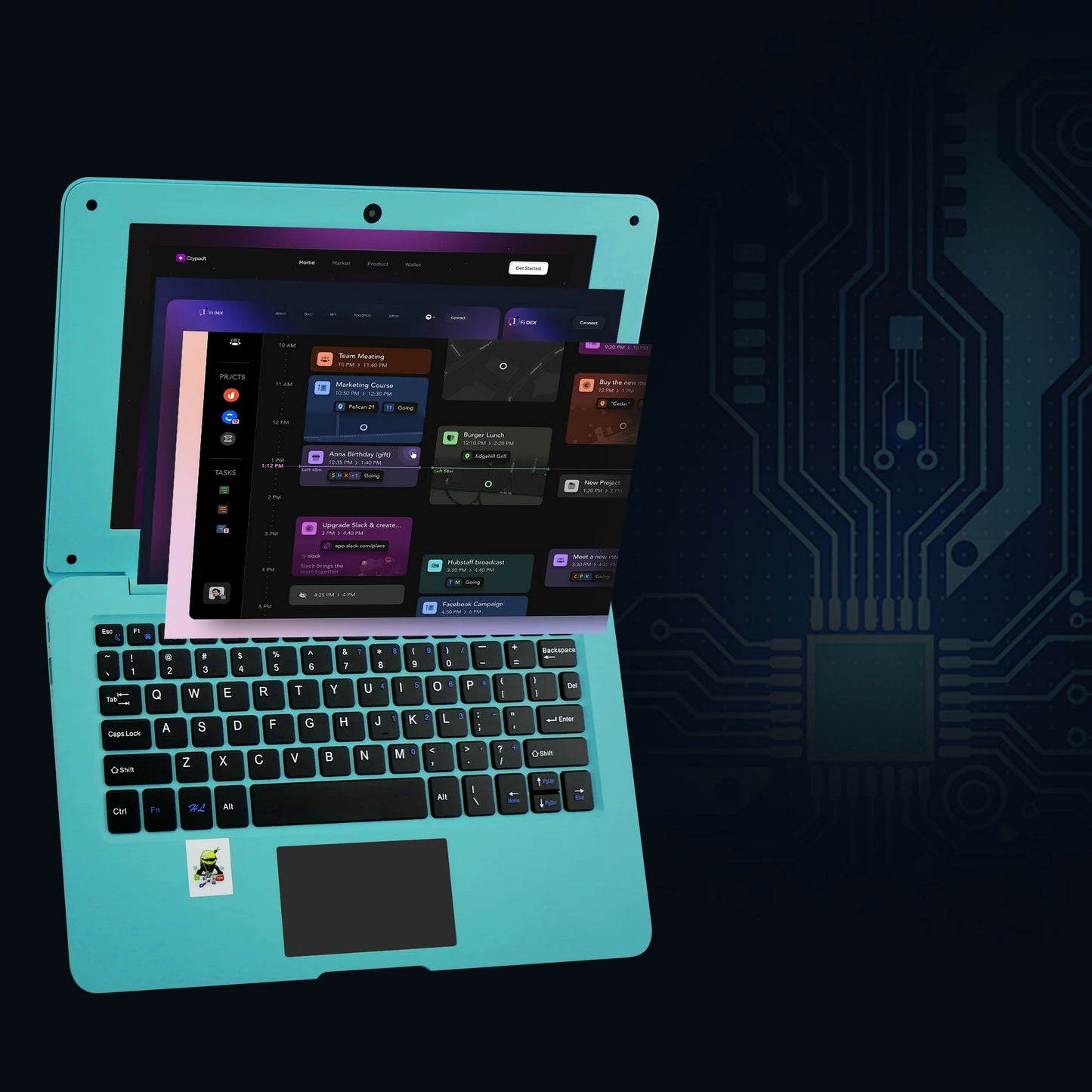 T&C Laptop Computer-10.1" Inch Kids Laptop Powered by Android 7.1.1 OS, 2Gb Ram +32Gb, Bluetooth, Wi-Fi- Blue