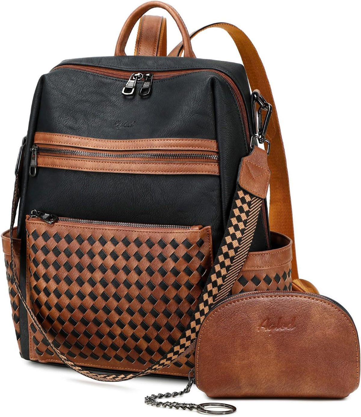 Leather Backpack Purse for Women Designer Ladies Shoulder Bag Fashion Faux Work Travel Handbags