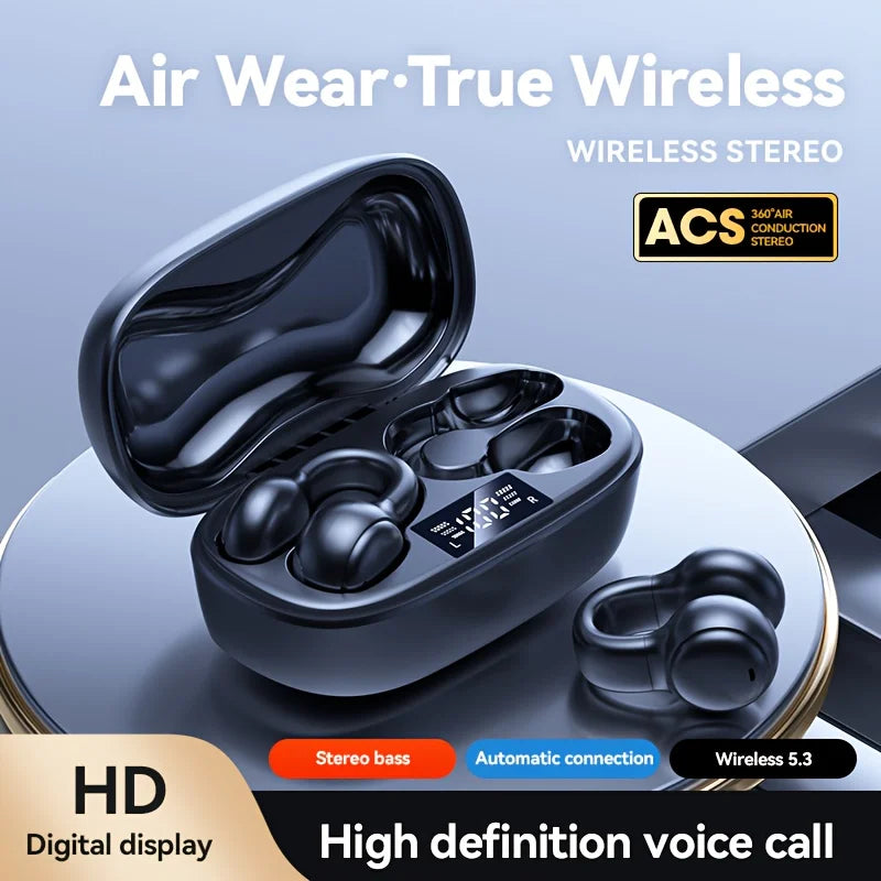 Wireless 5.3Mm Sports Earphones, Clip-On Earphones, Long-Term Use, Surround Sound Design, Sports Noise-Canceling Earphones - TWS