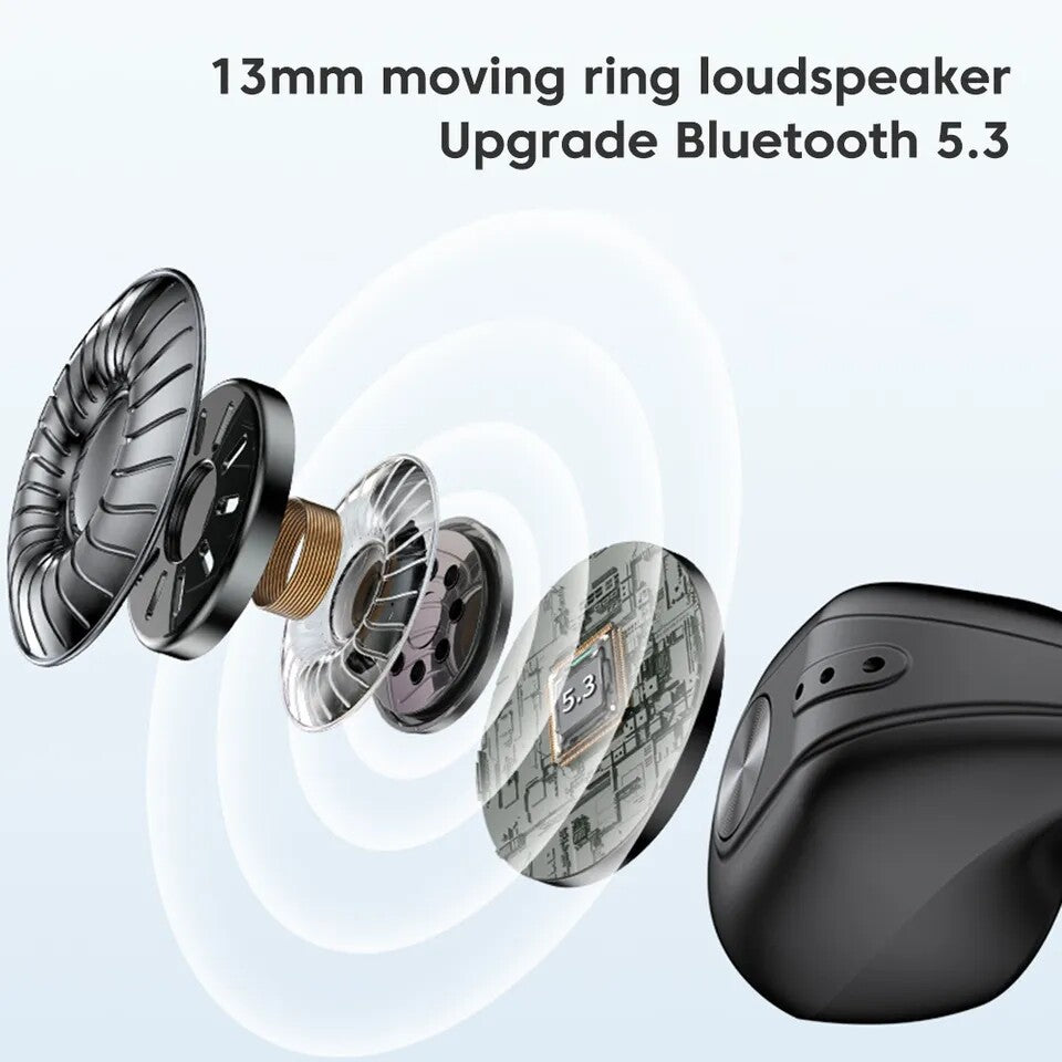 Bluetooth 5.3 Wireless Earbuds Ear Clip Bone Conduction Headphones Sport Headset