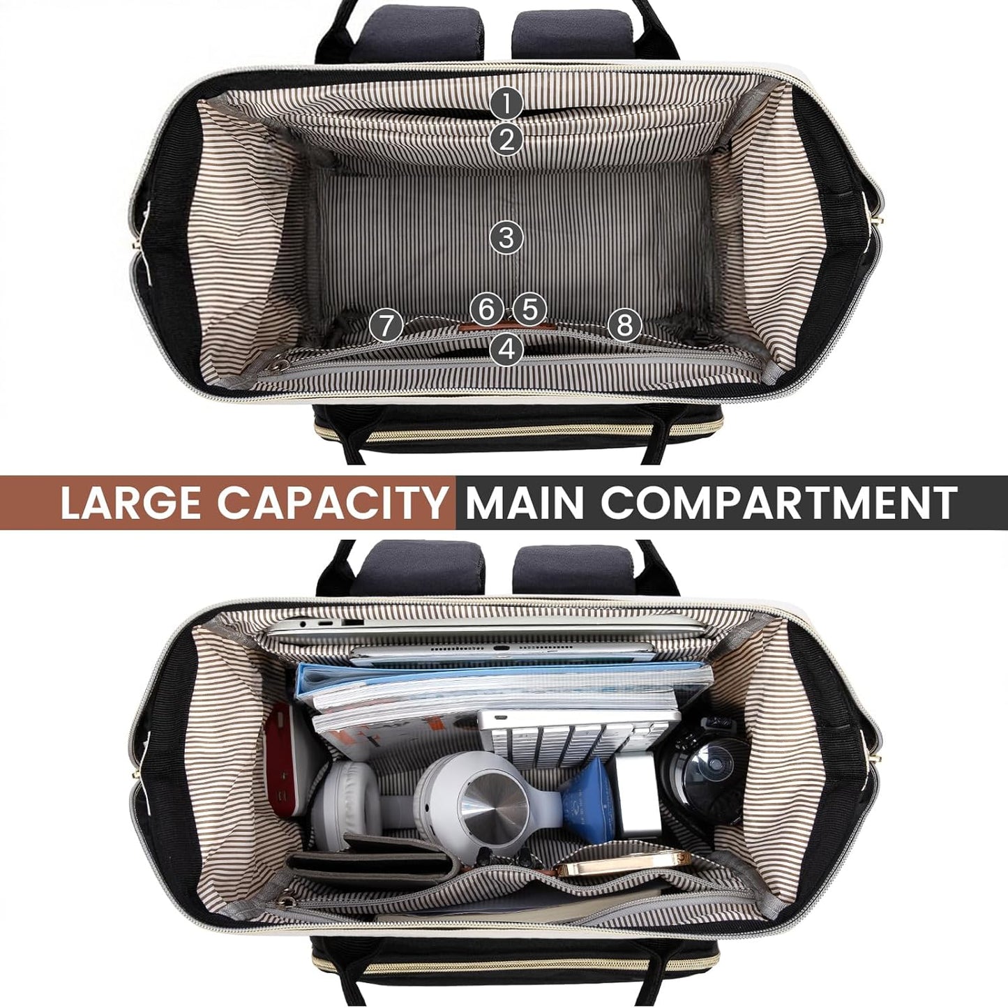 Laptop Backpack for Women, 15.6 Inch Work Business Backpacks Purse with Large Ca