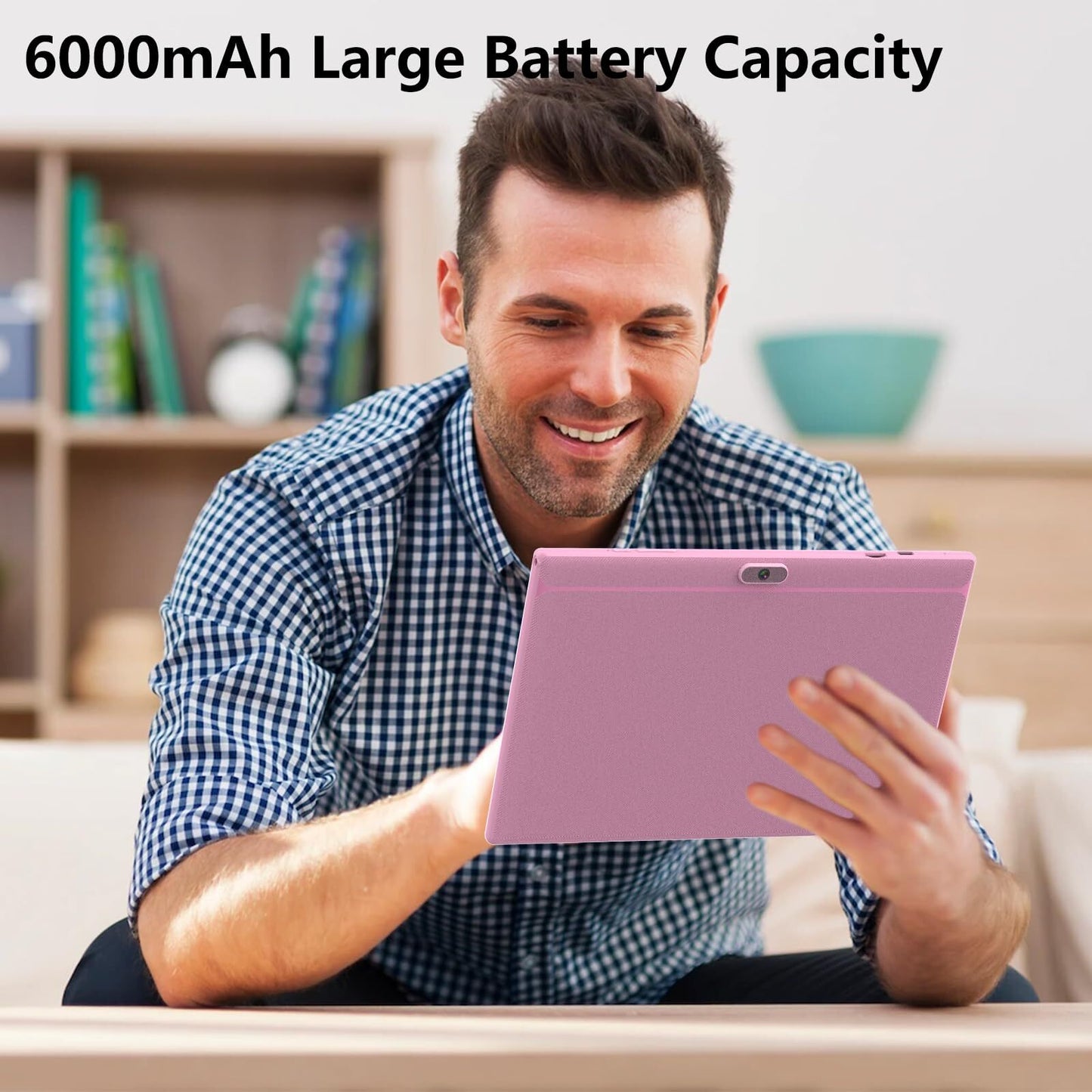 Android 14 Tablet 10 Inch, 2024 Newest 2 in 1 Tablets with Keyboard/ Mouse/ C...