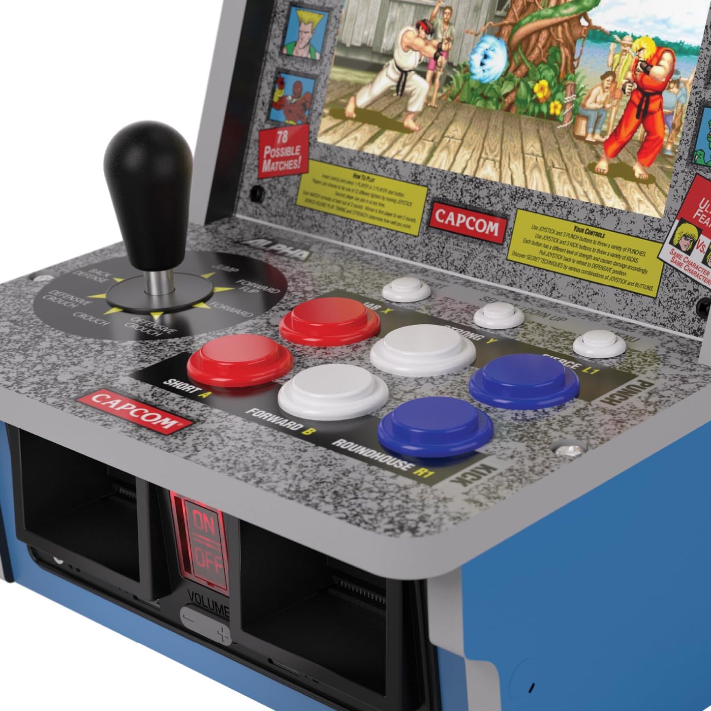 Evercade Alpha Street Fighter Bartop Arcade - Pre-Assembled Unit with Competition-Grade Arcade Controls + 8” High-Resolution IPS Screen