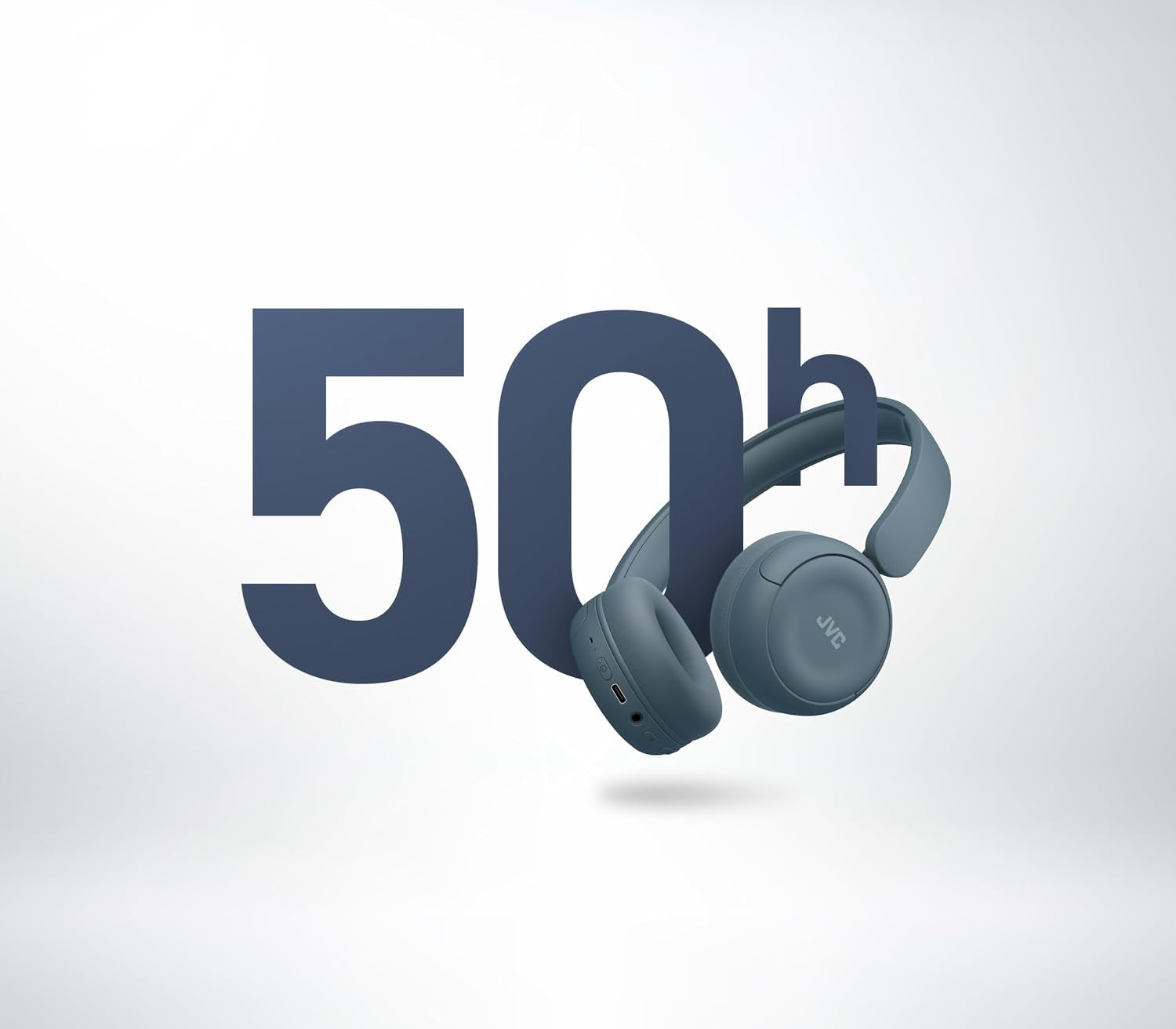 Wireless Headphones with 50H Battery Life, Soft Cushions, Foldable Design, Bluetooth 5.3, Multipoint Connection, App EQ, Built-In Mic – Retro Blue - HAS59WA