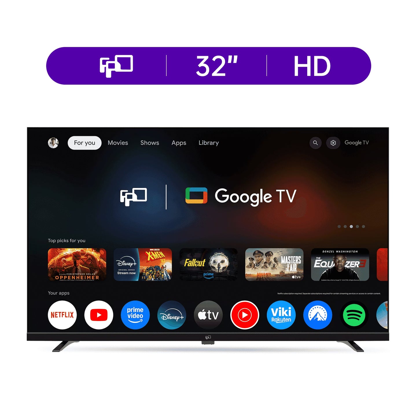 32-Inch Smart TV, 720P HD Google TV with Google Play Built-In Google Cast , Dolby Audio, Hdr 10, Flat Television with Assistant Voice Control