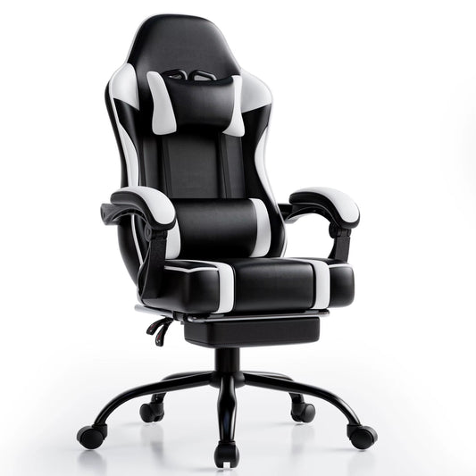 Ergonomic Gaming Chair Recliner, PU Leather Racing Game Chairs for Adults, Executive Office Chair Gamer Chair with Massager