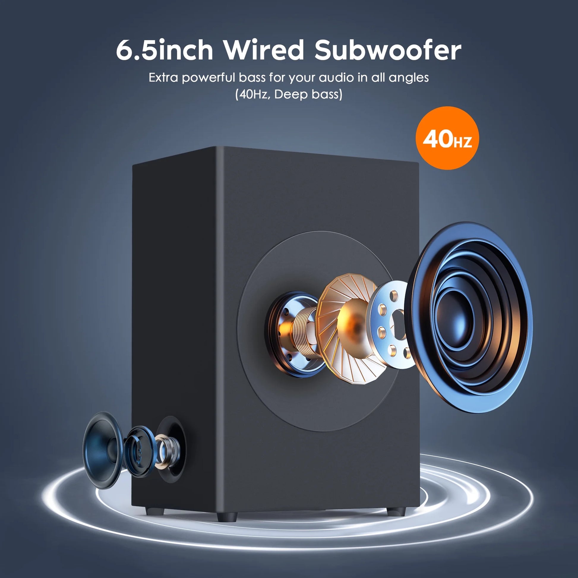 Soundbar with Subwoofer, 2.1 CH Separable Sound Bars for TV, Bluetooth/Hdmi-Arc/Aux/Opt 3D Surround Sound
