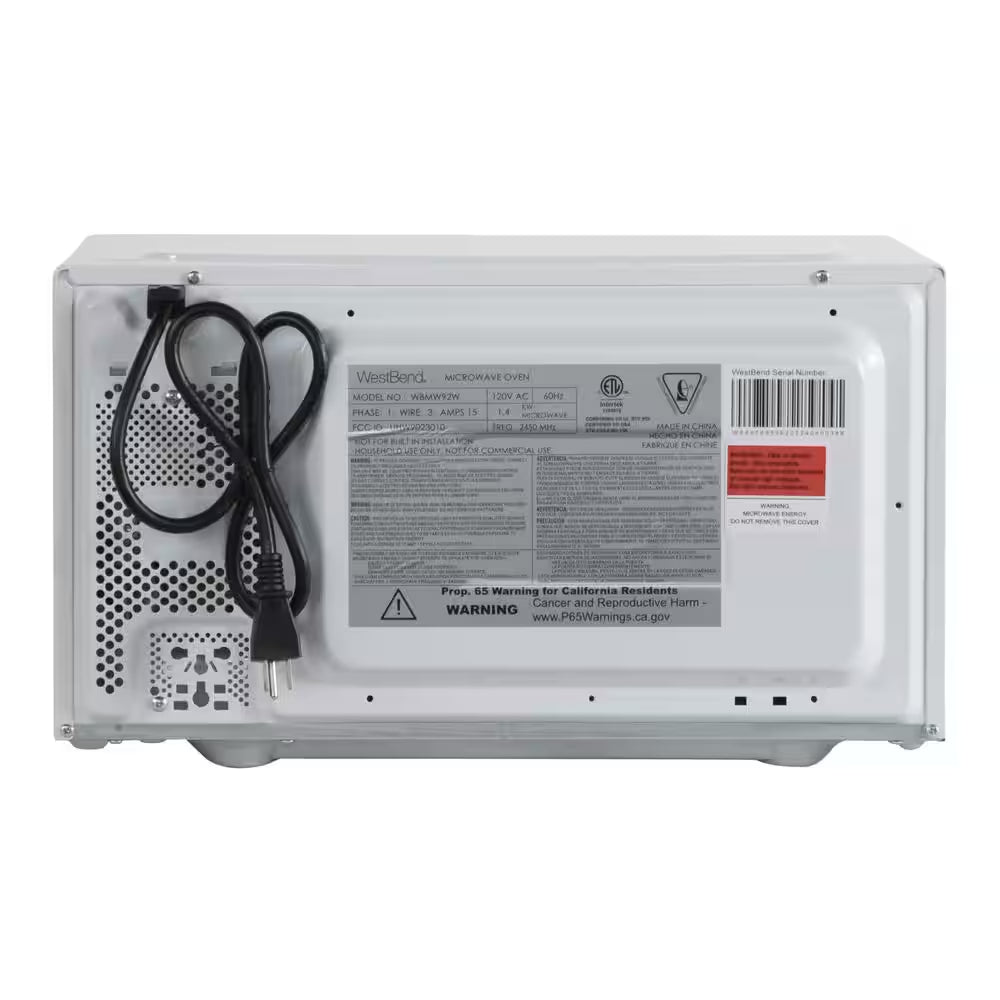 19 In. Width 0.9 Cu. Ft. White 900 Watt Countertop Microwave