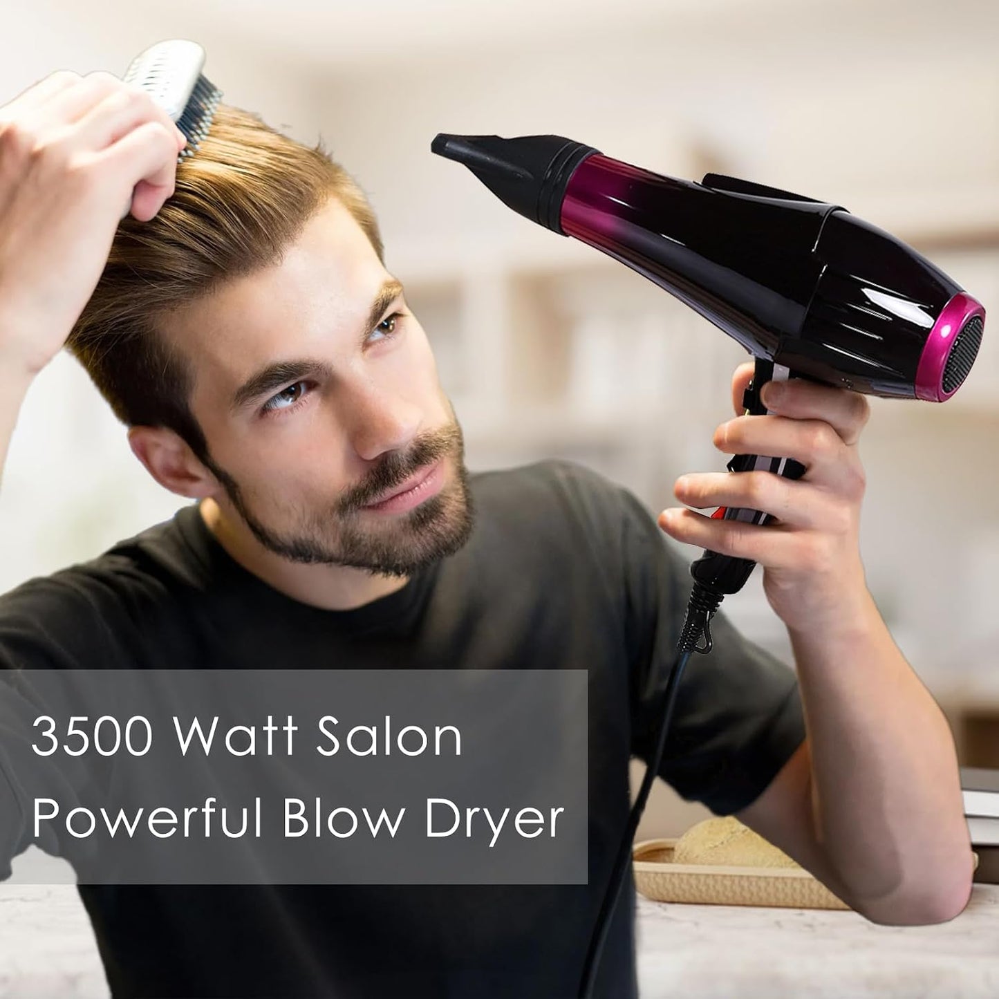 Hair Dryers for Women，3500 Watt Hair Dryer Powerful Blow Dryers | Salon Hair Dryer Quick Dry Ionic Hair Dryer with 3500 Watts AC Motor, High Speed Hair Dryer with Concentrator Diffuser