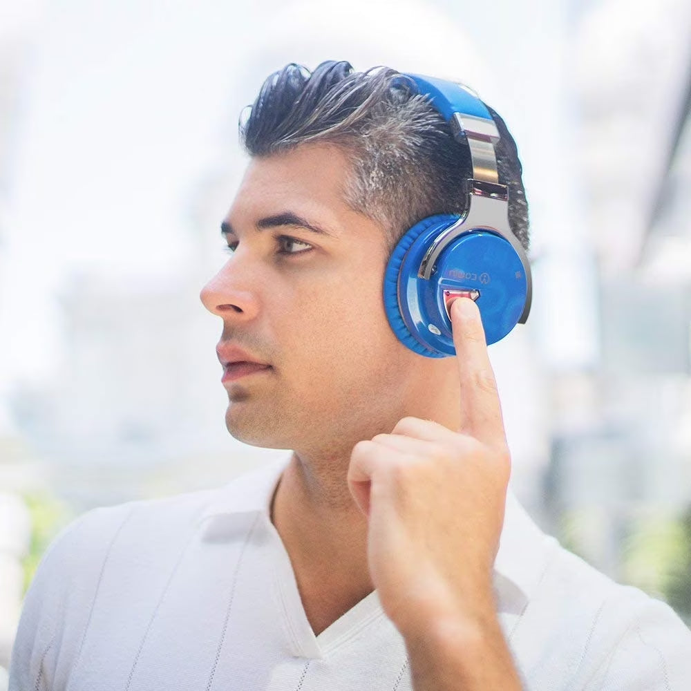 Bluetooth Noise-Canceling Over-Ear Headphones, Blue