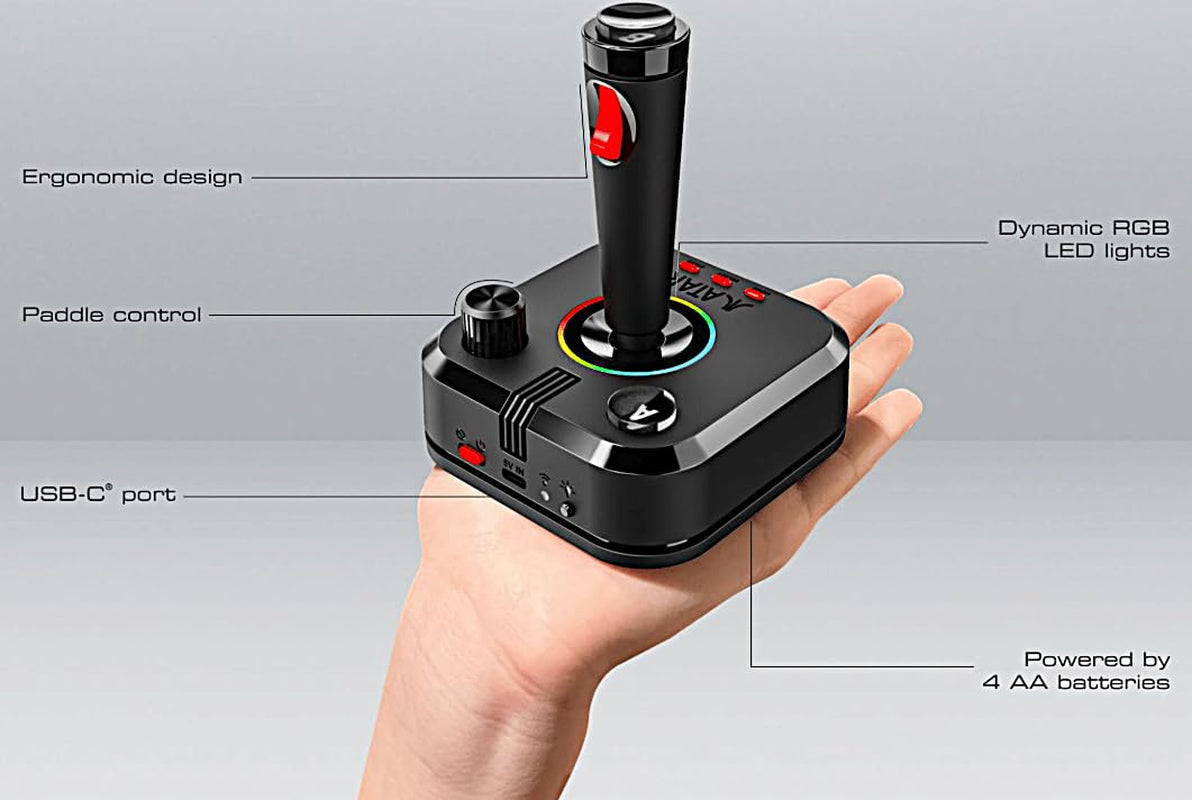 Atari Game Station Pro: Retro Video Game Console with 200+ Games, Wireless Joysticks, RGB LED Lights