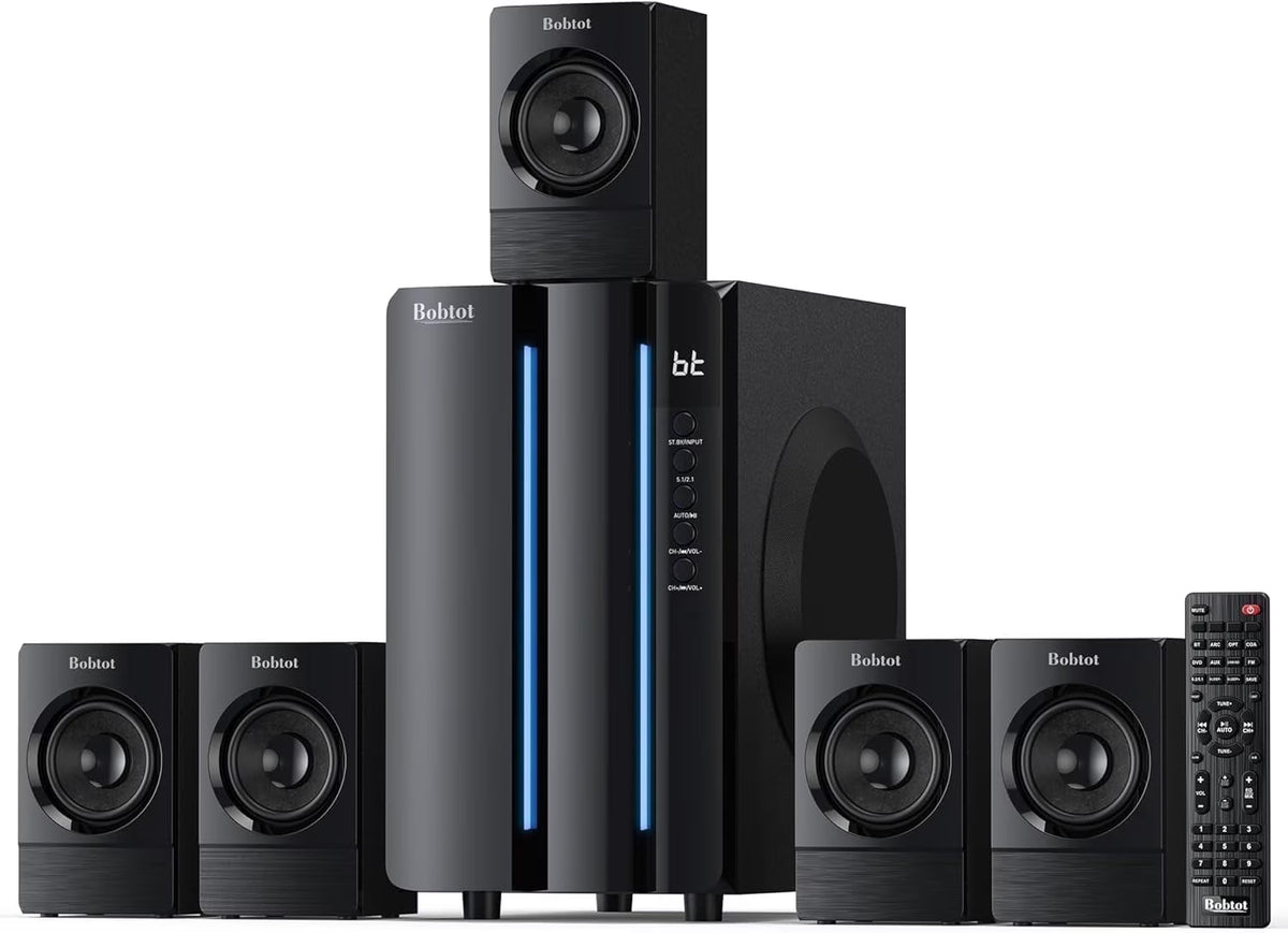 Surround Sound Systems Home Theater System - 800 Watts Peak Power 6.5" Subwoofer 5.1/2.1 Wired Stereo Speakers