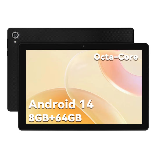 New 10.1 Inch Tablet Android 14 Phablet 8GB RAM 32GB ROM Widevine L1 HD Octa-Core 2.0 Ghz Wifi 6 Bluetooth 5.0 5000Mwh Battery