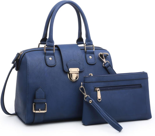 Women Barrel Handbags Fashion Satchel Bags Top Handle Shoulder Purses Vegan Leather Work Tote