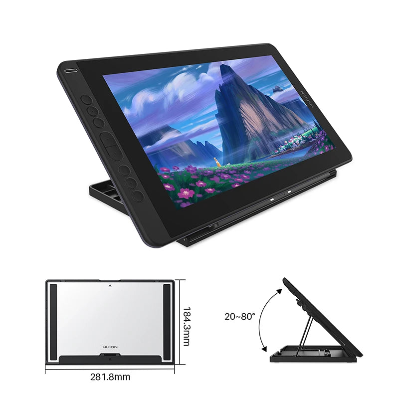 Kamvas 13 Graphics Tablet Monitor AG Glass Pen Display Drawing Screen 8192 Battery-Free Stylus for Android Windows Macos