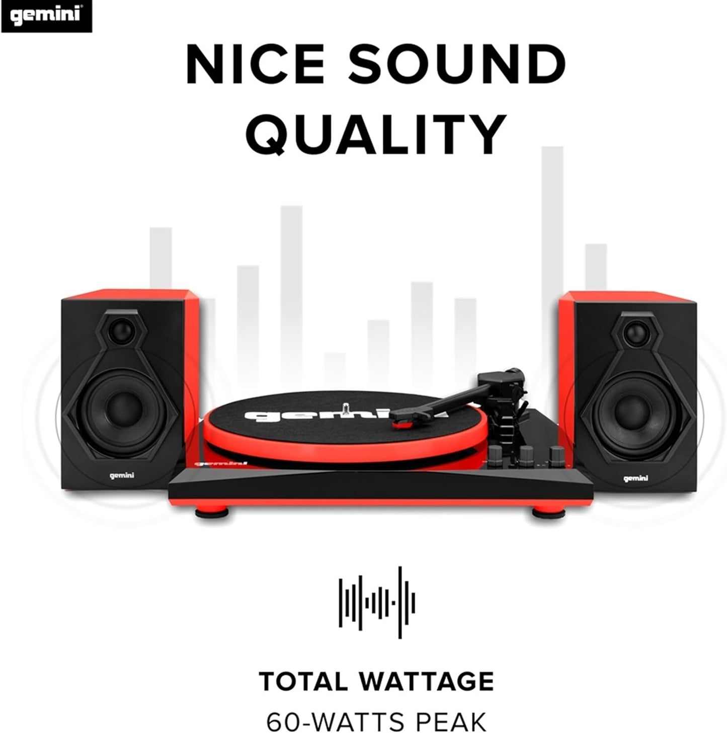 Bluetooth Turntable with Built-In Speakers, Red (TT-900BR) | Bluetooth Turntable with Built-In Speakers - 3-Speed, Ceramic Cartridge - RCA Output - Easy Setup
