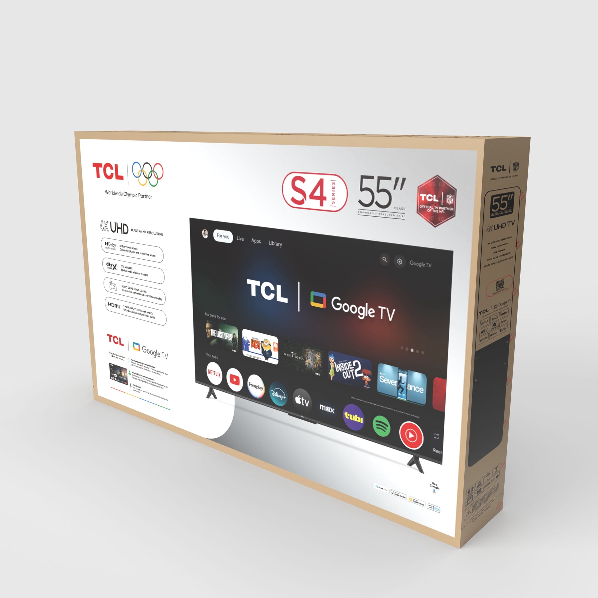 55" Class S41CG Series 4K UHD LED Smart Google TV (Limited Edition) - Dolby Vision HDR & Dolby Atmos, Google Assistant & Amazon Alexa Compatible with Voice Remote - 55S41CG
