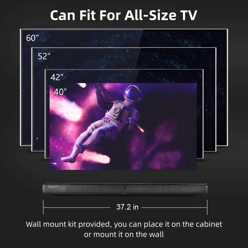 Sound Bar for TV 120W Wireless Bluetooth 5.0 Soundbars 3D Surround Sound System Home Theater Speaker Split Soundbar