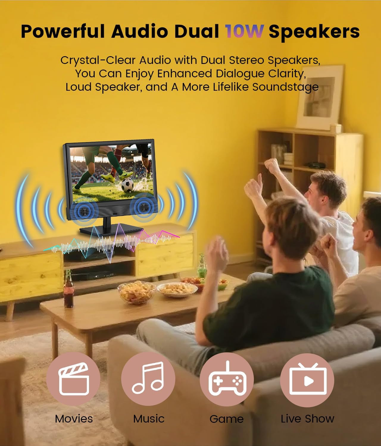 15.6 Inch Small Smart TV - Full HD 1080P Compact Flat Screen Smart Television with Wi/Fi, Bluetooth, Voice Remote for Kitchen, Bedroom, RV