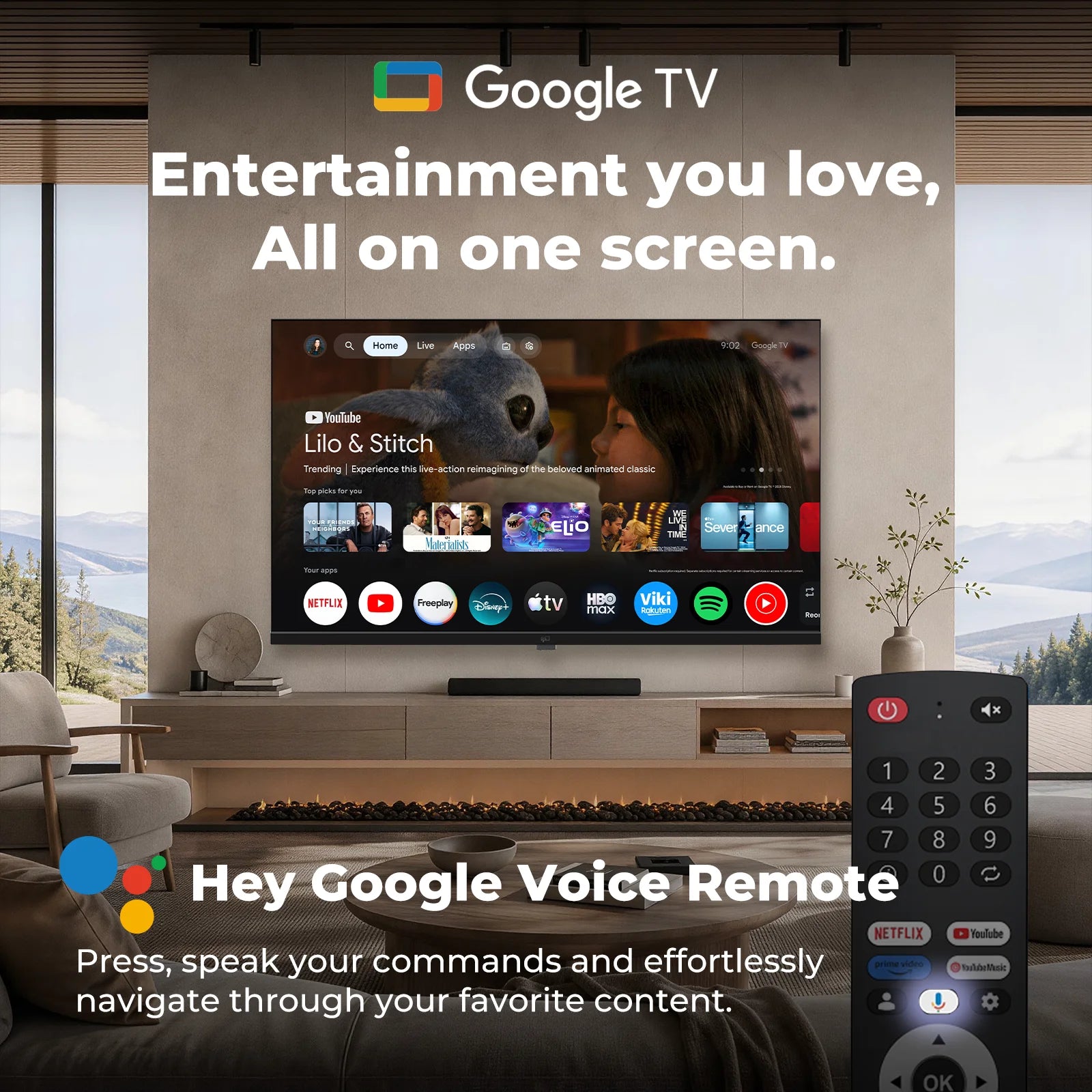 32-Inch Smart TV, 720P HD Google TV with Google Play Built-In Google Cast , Dolby Audio, Hdr 10, Flat Television with Assistant Voice Control