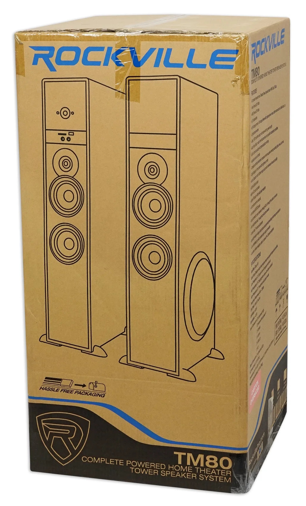 TM80W White Powered Home Theater Tower Speakers 8" Sub/Bluetooth/Usb