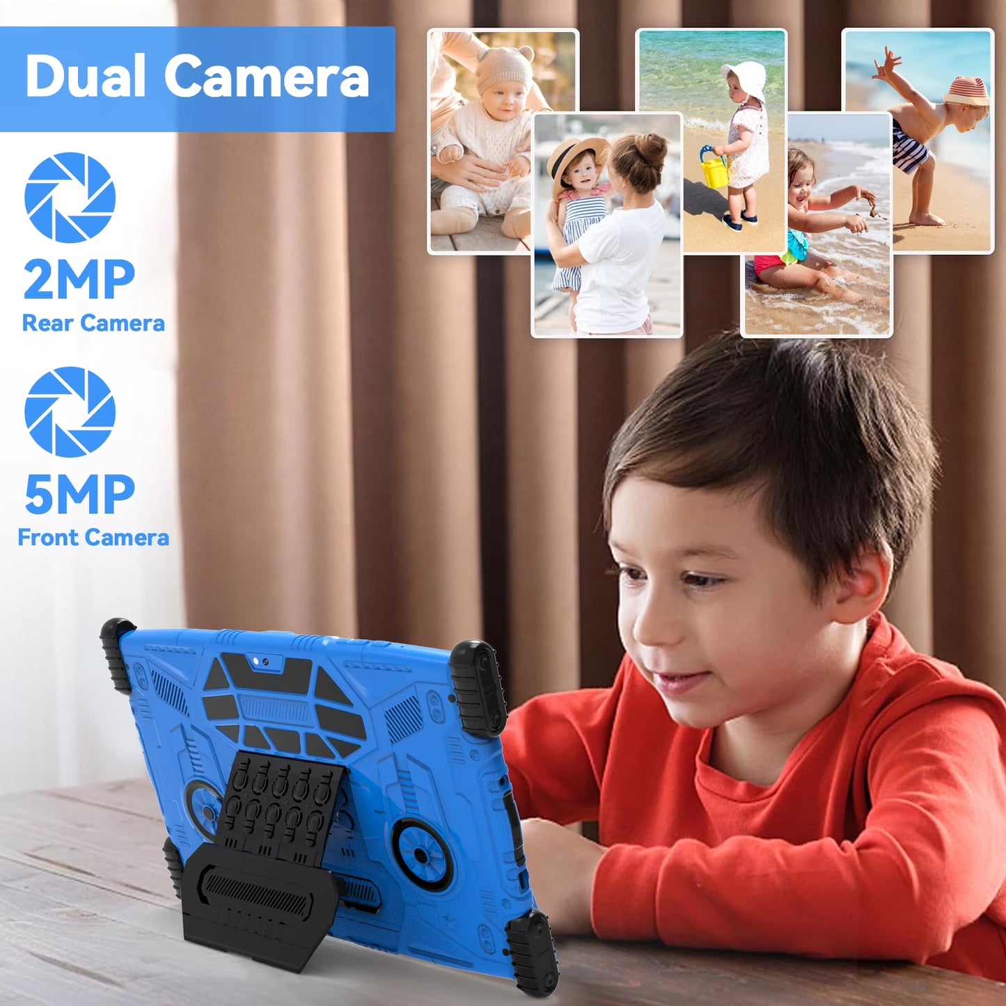 2025 Android 13 Tablet,10" Android Kids Tablet 8GB+64GB, Kid-Proof Case with Kickstand, Quad-Core 1.6